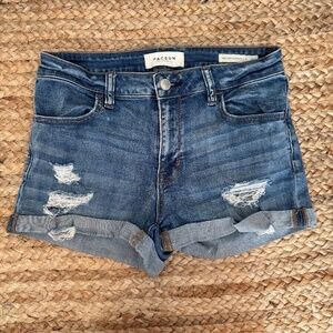 Pacsun Distressed Super Stretch Shortie Jean Shorts